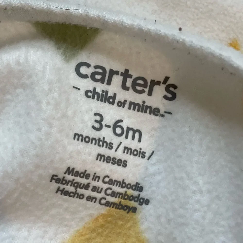 5 for $25🔥Carter's‎ Fleece Heart Print Footie Pajamas Girls Size 3-6 Months